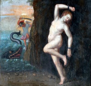Persee et Andromede – Perseus and Andromeda par Anonymous, kb. 1600 - Olaj, fa, 62x65,4 - Ptuj Ormo_ Regionális Múzeum alkotó: Unknown artist