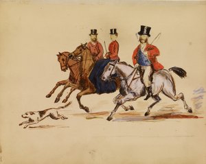 [Fotókollázs a vadászjelenetről Lord és Lady Yarborough-val] alkotó: Unknown artist