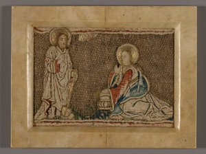 Kép (Valószínűleg egy Orphrey-kötetből, amely Krisztust ábrázolja Mária Magdolna előtt) alkotó: Unknown artist