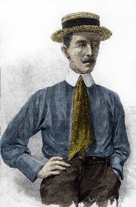 Alberto Santos-Dumont (1873-1932) brazil repülőművész portréja. alkotó: Unknown artist