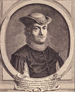 Baruch Spinoza (1632-1677), holland filozófus, más néven Bento de Espinosa vagy Benedictus de Spinoza vagy Benoit de Spinoza portréja. 18. századi metszet. alkotó: Unknown artist