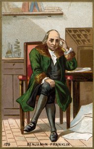 Benjamin Franklin (1706-1790) amerikai politikus, emlékező, brosúra és fizikus portréja. alkotó: Unknown artist