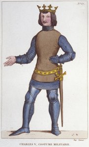 Bölcs V. Károly portréja katonaruhában (1338 - 1380).metszet 1830-ból alkotó: Unknown artist
