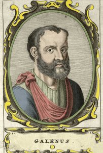 Claude Galien (Claudio Galeno vagy Claudius Galenus vagy Galenus, 131. v. - 201. v.), görög orvos portréja. 18. századi metszet. alkotó: Unknown artist