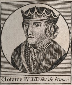 IV. Clothaire (Clothaire) portréja (kb. 685-719), az ausztrál frankok királya 717 és 719 között – IV. Chlothar (vagy Chlotar) frankok királya – metszet Charles „Instruction sur l