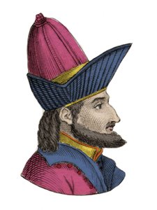 XI. (vagy XII.) Konstantin paleológus, Dragases (XI. Konstantin Palaiologosz) (1404-1453), bizánci császár portréja. századi metszet. alkotó: Unknown artist