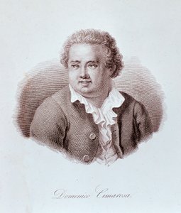 Domenico Cimarosa (1749-1801) olasz zeneszerző portréja, metszet. 18. század. Milánó, a télikert könyvtára alkotó: Unknown artist