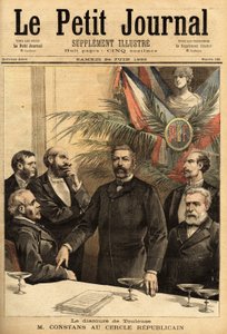 Ernest Constans (1833-1913) portréja a Köztársasági Körben, jogprofesszor, majd politikus, többször volt belügyminiszter és a francia protektorátus alatt álló Indokína első kormányzója. Metszet a „” Le petit Journal”-ban 24/06/1 alkotó: Unknown artist