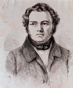 Franz Schubert portréja (metszet) alkotó: Unknown artist