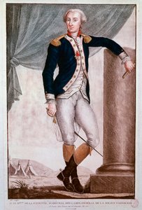 Gilbert du Motier, Marquis de Lafayette portréja (metszet alkotó: Unknown artist