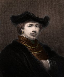 Harmenszoon van Rijn Rembrandt (1606-1669) holland festő portréja - Harmenszoon Van Rijn Rembrandt 1606-1669 - metszet - XIX. alkotó: Unknown artist