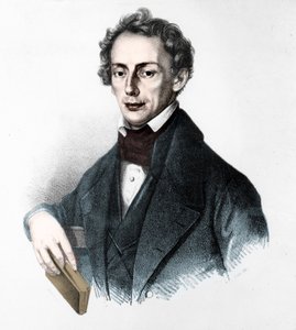 Johann Christian Doppler (1803-1853) portréja. osztrák fizikus. 19. századi metszet. alkotó: Unknown artist