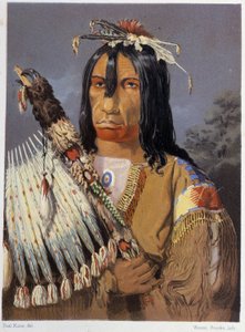 Kee-Ake-Saa-Ka-Wow portréja a kalumettel – Paul Kane, Longmans & Roberts, London ""Egy művész vándorlása észak-amerikai indiánok között" című filmjében alkotó: Unknown artist