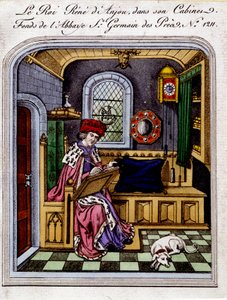 René Anjou király portréja (1409-1480)”” I. nápolyi vagy szicíliai Renét is hívja, a szekrényében - metszet egy miniatűr után alkotó: Unknown artist