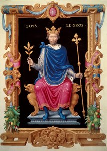 VI. Lajos portréja, „a Gros” (1081-1137) néven ismert. Miniatűr a „Recueil des Kings de France” című művében, Jean du Tillet, 1555-1566 körül. BN, Párizs alkotó: Unknown artist