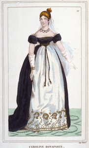 Caroline Bonaparte (1782-1839), Murat hercegnő, Nápoly királynője Marie-Annonciade portréja. 1830-as metszet alkotó: Unknown artist