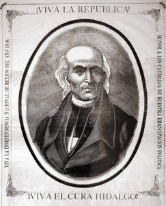 Miguel Hidalgo y Costilla (1753 - 1811), mexikói pap portréja (1810-ben kikiáltotta országa függetlenségét). A 19. század végén a tiszteletére készült metszet. alkotó: Unknown artist