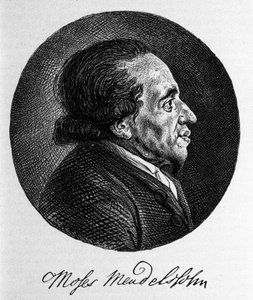 Mózes (Mózes) Mendelssohn (1729-1786), filozófus és a modern judaizmus igazi megalapítója portréja. Felix Mendelssohn zenész nagyapja. alkotó: Unknown artist