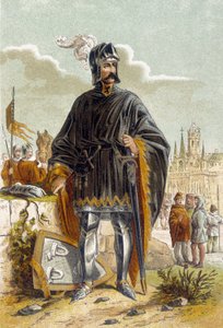 Philip van Artevelde (1340-1382), flamand politikus és a flandriai Lajos gróf elleni II. Lajos gróf elleni genti takácsok lázadásának vezetője, Louis de Male vagy Maele (1381) portréja. A rozebekei csatában (1382) vereséget szenvedett és meghalt. Chromo alkotó: Unknown artist