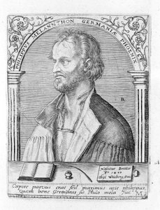 Philip Melanchthon (Melanchthon) (1497 - 1560), német vallási reformátor portréja. Metszés. alkotó: Unknown artist