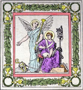 Szent Gergely Tours-i püspök (538-594) portréja, aki Franciaország történelmét írja. alkotó: Unknown artist