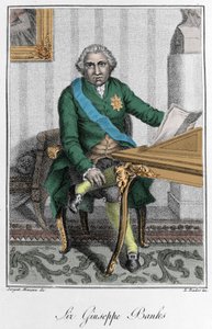 Sir Joseph Banks (1743-1820) angol felfedező és természettudós portréja. Színes gravírozás alkotó: Unknown artist