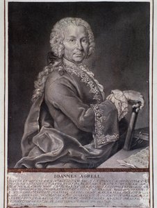 Johan Joachim Agrell svéd zeneszerző és hegedűművész portréja (metszet alkotó: Unknown artist