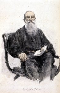 Tolsztoj portréja, 1888-as metszet. alkotó: Unknown artist