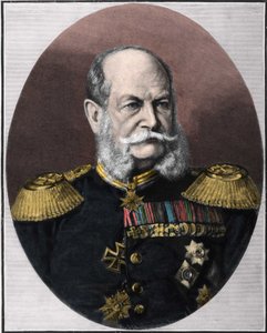 I. Vilmos (1797-1888), porosz király és német császár portréja. Metszet a 19. század végéről. alkotó: Unknown artist