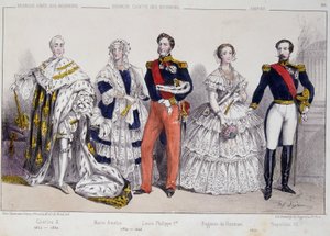A Bourbonok portréja. Balról jobbra: X. Károly (1757-1836), Marie Amelie (1782-1866), I. Lajos Fülöp (1773-1850), Eugenie de Guzman (1826-1920) és III. Napóleon (1808-1873). alkotó: Unknown artist