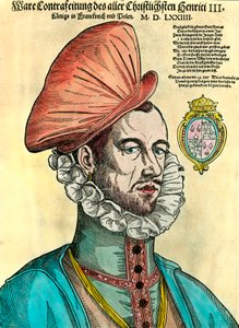 Henrik francia király (1551-1589) portréja. 16. századi metszet. alkotó: Unknown artist