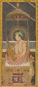 Jahangir császár posztumusz portréja a baldachin alatt (recto) alkotó: Unknown artist