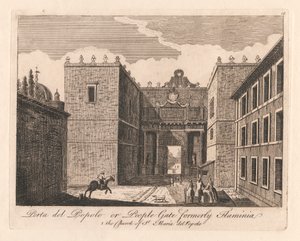 Prota del Popolo vagy Népkapu, korábban Flaminia: 1. a Szent Mária del Popolo-templom alkotó: Unknown artist