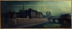Quai des Orfêvres, Pont Saint-Michel, Notre-Dame, 1860 körül; éjszakai hatás, mai 1. és 4. kerület, 1855 és 1865 között (olaj, vászon) alkotó: Unknown artist