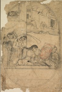 Radha haját öltöztetik alkotó: Unknown artist