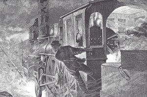 Vasútvezetők, 19. század vége (fametszet) alkotó: Unknown artist