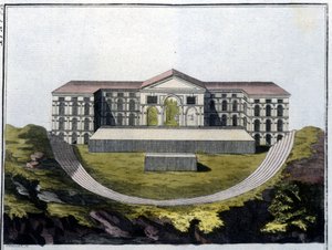 Az athéni Bachus görög színház rekonstrukciója. - a „” Le costume ancien et moderne””-ben, Ferrario, szerk. Milánó alkotó: Unknown artist