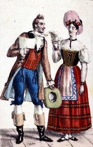 Dulcamare és Alina ábrázolása (Frezzolini, illetve Heinefetter előadásában) Gaetano Donizetti „Elixir d