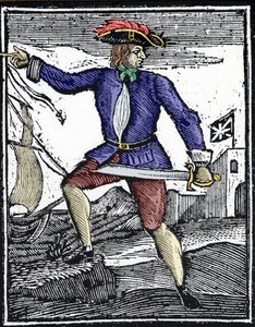 Howell Davis kalóz képviselete, 1718-1719 körül tevékenykedett. alkotó: Unknown artist