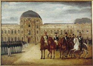Visszatekintés a Tuileriák kastélya előtt, 1820 körül. Jelenlegi 1. kerület, 1815 és 1825 között (olaj, vászon) alkotó: Unknown artist