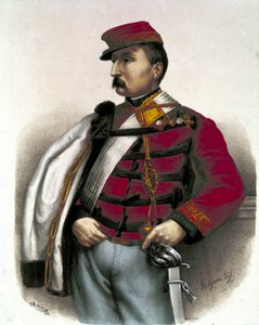 Risorgimento: Nino Bixio (1821-1873) olasz katona és politikus portréja. Fontos szerepet vállalt az olasz egyesületben. alkotó: Unknown artist