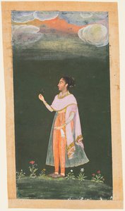 Királyi nő kezében egy virág alkotó: Unknown artist