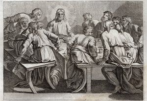 Royaumont Biblia, Újszövetség: The Cene. Illusztráció 1811-ből. alkotó: Unknown artist