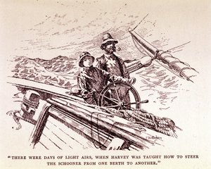 Rudyard Kipling: „Captains courageous”, New York 1899 (metszet) alkotó: Unknown artist