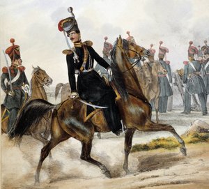 Orosz kozákok - rajz, deb. 19. század alkotó: Unknown artist