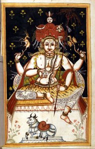 Rutrim, hindu istenség Oldal a kéziratból (ms.8300) „Mogol története”” (Moghul vagy Moghol) Stefano Nivibus Cardeira. 18. század. Bibloteca marciana, Velence alkotó: Unknown artist
