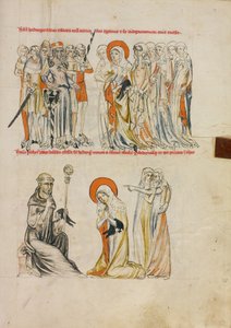 Szent Hedvig csodával határos módon kapja a cipőket; Gunther Leubus apát ajándékozza a cipőket Szent Hedvignek. alkotó: Unknown artist