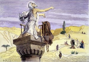 Szent Simeon, a stylit prédikál egy oszlopon. alkotó: Unknown artist
