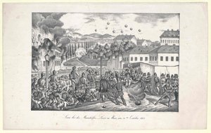 Jelenet a Bécsbe vezető Mariahilf-vonalon alkotó: Unknown artist