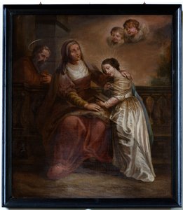 Schilderij, "Maria és szülei" alkotó: Unknown artist